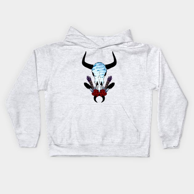 cattle skull Kids Hoodie by SpiritedHeart